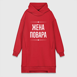 Женское худи-платье Жена повара на темном, цвет: красный
