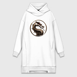 Женское худи-платье Mortal kombat movie logo, цвет: белый
