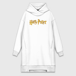 Женское худи-платье Harry Potter golden logo, цвет: белый