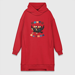 Женское худи-платье Пляшем пофиг, цвет: красный