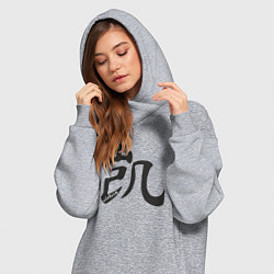Женское худи-платье Иероглиф победа, цвет: меланж — фото 2