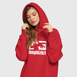 Женское худи-платье Limp Bizkit - logo, цвет: красный — фото 2