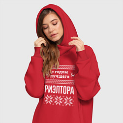 Женское худи-платье С годом риэлтора, цвет: красный — фото 2