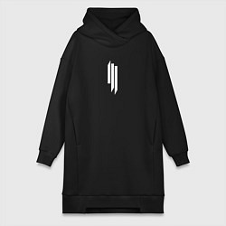 Женское худи-платье Skrillex - logo, цвет: черный