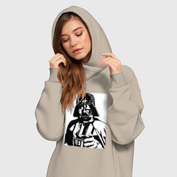 Женское худи-платье Лорд Вейдер, цвет: миндальный — фото 2