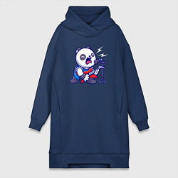 Женское худи-платье Панда рокер, цвет: тёмно-синий