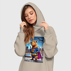 Женское худи-платье Batcapy - ai art fantasy, цвет: миндальный — фото 2