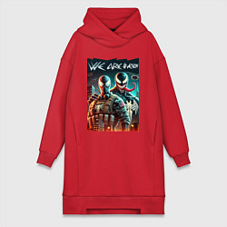 Женское худи-платье We are Venom - meme, цвет: красный