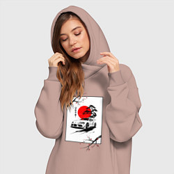 Женское худи-платье Toyota Supra sakura, цвет: пыльно-розовый — фото 2