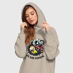 Женское худи-платье We are Venom - fantasy meme, цвет: миндальный — фото 2
