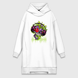 Женское худи-платье DJ Zombie, цвет: белый