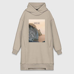 Женское худи-платье Горная душа, цвет: миндальный