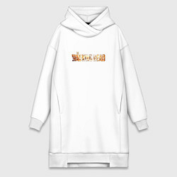 Женское худи-платье The walking dead zombie, цвет: белый