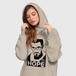 Женское худи-платье Gordon Freeman - надежда, цвет: миндальный — фото 2