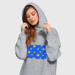 Женское худи-платье Желтый самолетик, цвет: меланж — фото 2