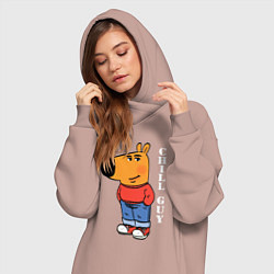 Женское худи-платье Chill guy, цвет: пыльно-розовый — фото 2