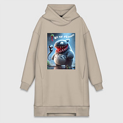 Женское худи-платье Ventotoro - we are Venom meme, цвет: миндальный