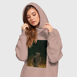 Женское худи-платье Dark souls рыцарь, цвет: пыльно-розовый — фото 2