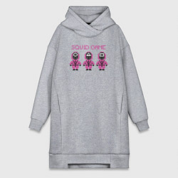 Женское худи-платье Squid game pixel, цвет: меланж