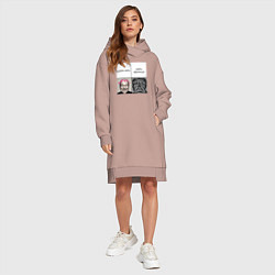 Женское худи-платье Хочешь жить, цвет: пыльно-розовый — фото 2