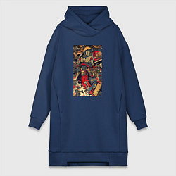 Женское худи-платье Вархаммер 40000 арт, цвет: тёмно-синий