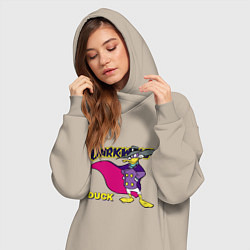 Женское худи-платье Чёрный плащ - Кряк Лапчатый, цвет: миндальный — фото 2