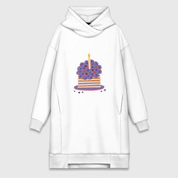 Женское худи-платье Тортик, цвет: белый