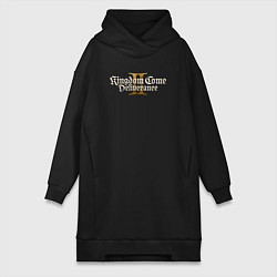 Женское худи-платье Kingdom Come Deliverance 2 logo, цвет: черный