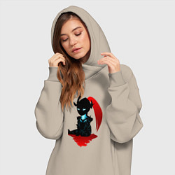 Женское худи-платье Igris - solo leveling, цвет: миндальный — фото 2