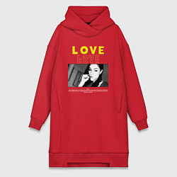 Женское худи-платье Любовь от Саши Грей, цвет: красный
