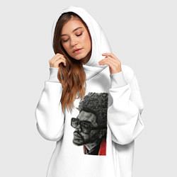 Женское худи-платье Blinding lights the weeknd, цвет: белый — фото 2