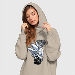 Женское худи-платье Космическая красотка, цвет: миндальный — фото 2