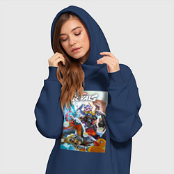 Женское худи-платье Персонажи - Marvel rivals, цвет: тёмно-синий — фото 2