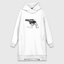Женское худи-платье Andy Warhol revolver sketch, цвет: белый