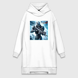 Женское худи-платье Mass Effect - N7 ai art, цвет: белый