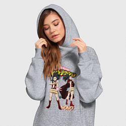 Женское худи-платье Моя Геройская академия Момо героиня, цвет: меланж — фото 2