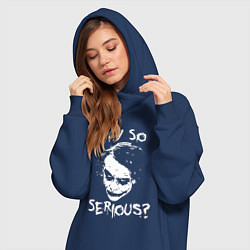Женское худи-платье Джокер - почему такой серьезный, цвет: тёмно-синий — фото 2