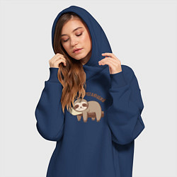 Женское худи-платье Энергосберегающий, цвет: тёмно-синий — фото 2