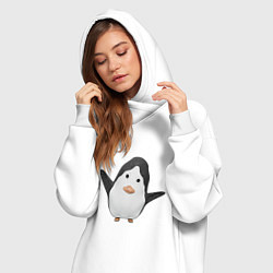 Женское худи-платье Cartoon penguin, цвет: белый — фото 2