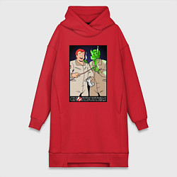 Женское худи-платье Ghostbusters - Ray and his clone ghost, цвет: красный