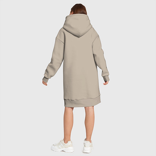 Женская толстовка-платье Ретро постер с спорткаром / Миндальный – фото 5