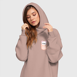 Женское худи-платье Jiniret in pocket, цвет: пыльно-розовый — фото 2