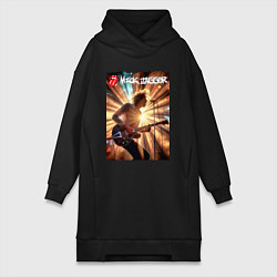 Женское худи-платье Mick Jagger - lead singer of The Rolling Stones, цвет: черный