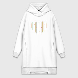 Женское худи-платье Весна на сердце, цвет: белый