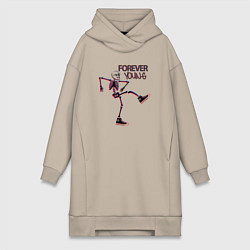 Женская толстовка-платье Вечно молодой скелетик