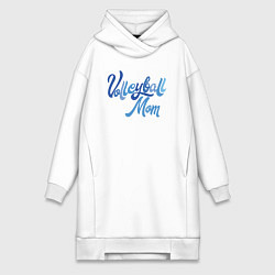 Женское худи-платье Мать волейбола, цвет: белый