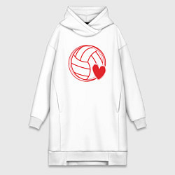 Женское худи-платье Volley love, цвет: белый