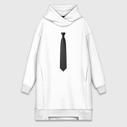 Женское худи-платье Черный галстук, цвет: белый