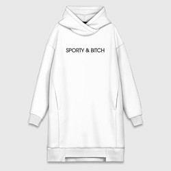 Женское худи-платье Sporty and bitch, цвет: белый