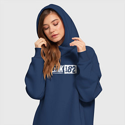Женское худи-платье Blink 182 трафарет белый, цвет: тёмно-синий — фото 2
